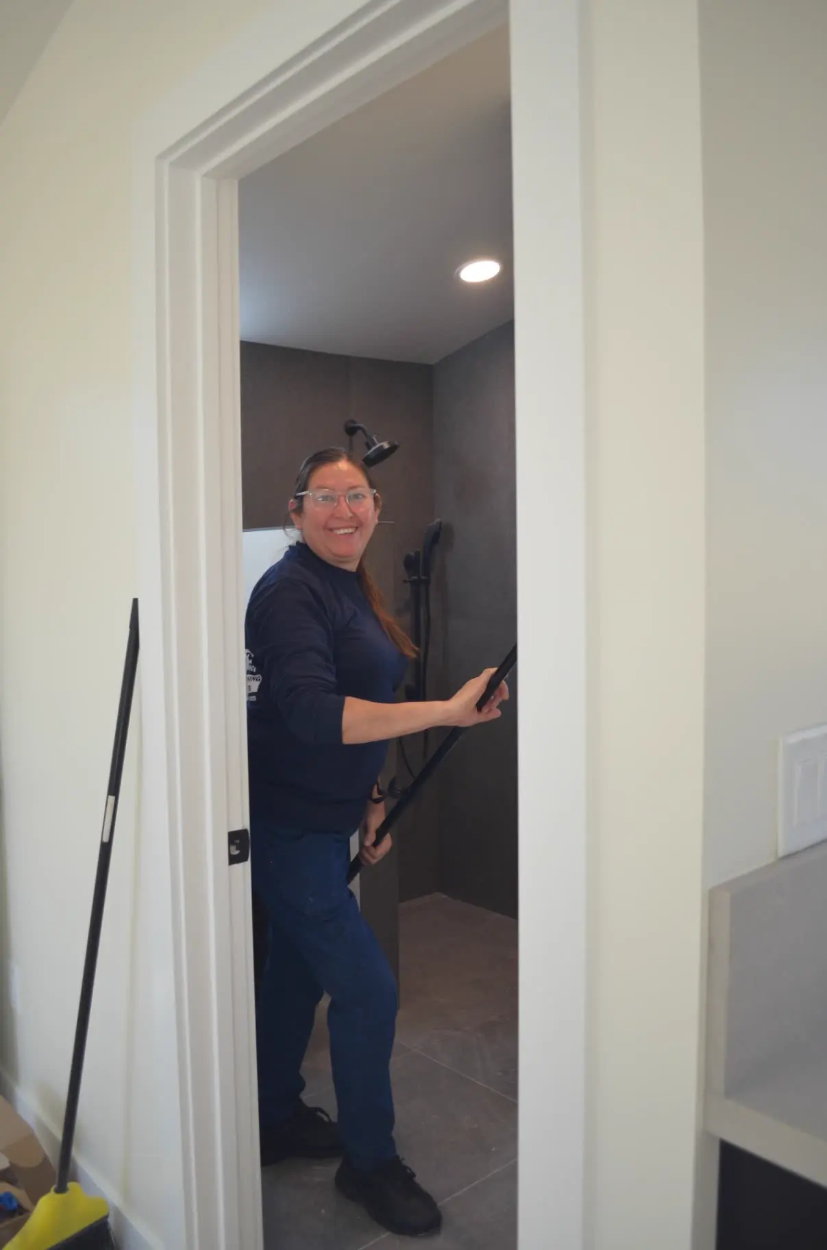 Commercial washroom fixture detailed by Prestige crews