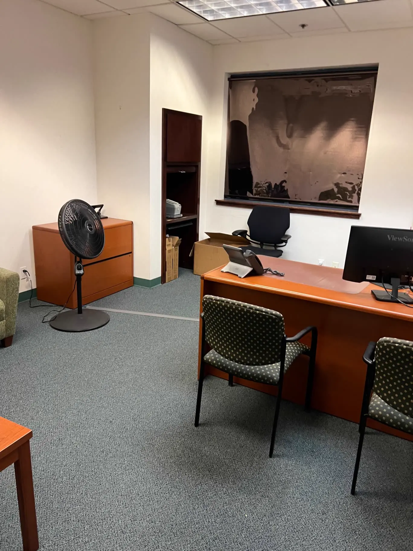 Office workstations cleaned and reset for the next business day