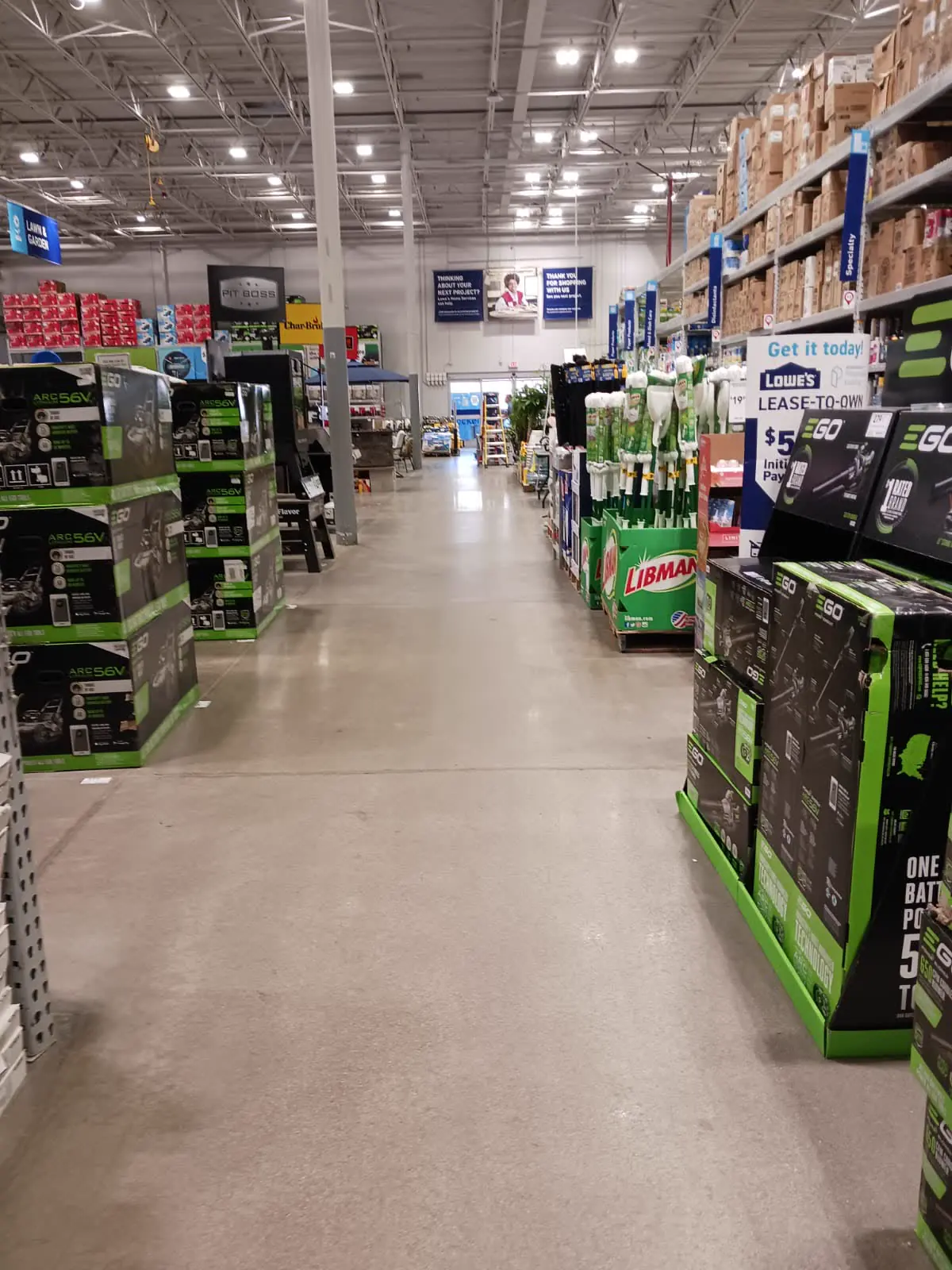 Retail aisle flooring cleaned and polished